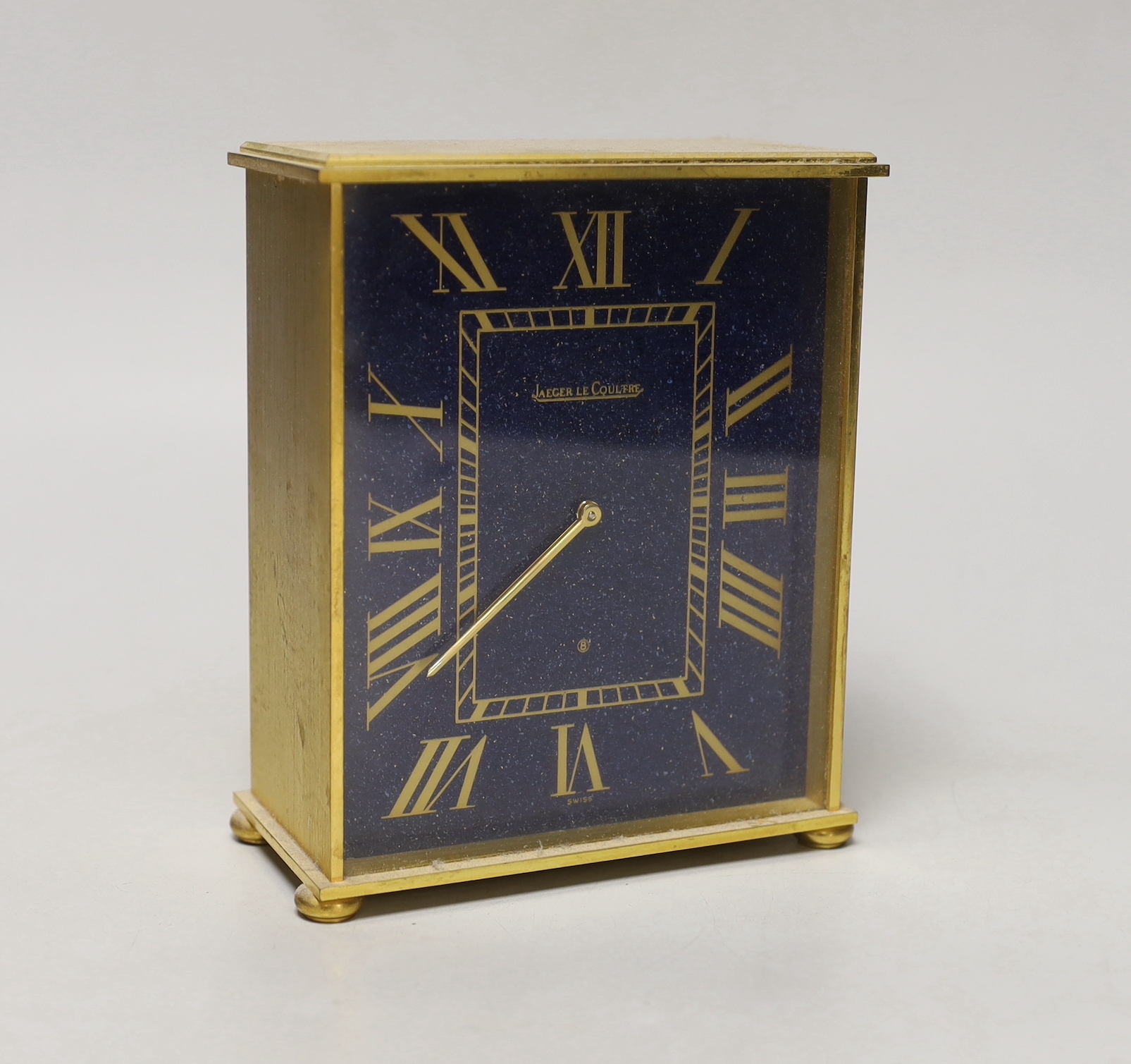 A Jaeger Le Coultre mantel timepiece, 13cm wide, 16cm high